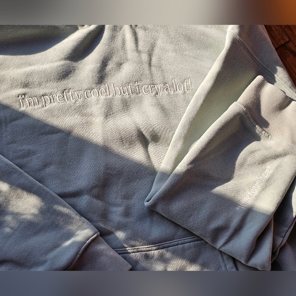 See The Way I See Tops - See The Way I See "I'm Pretty Cool But I Cry A Lot" Sage Green Hoodie